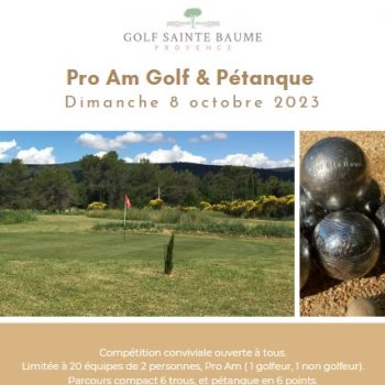 Golf and Pétanque - Golf Sainte Baume 8 octobre 2023