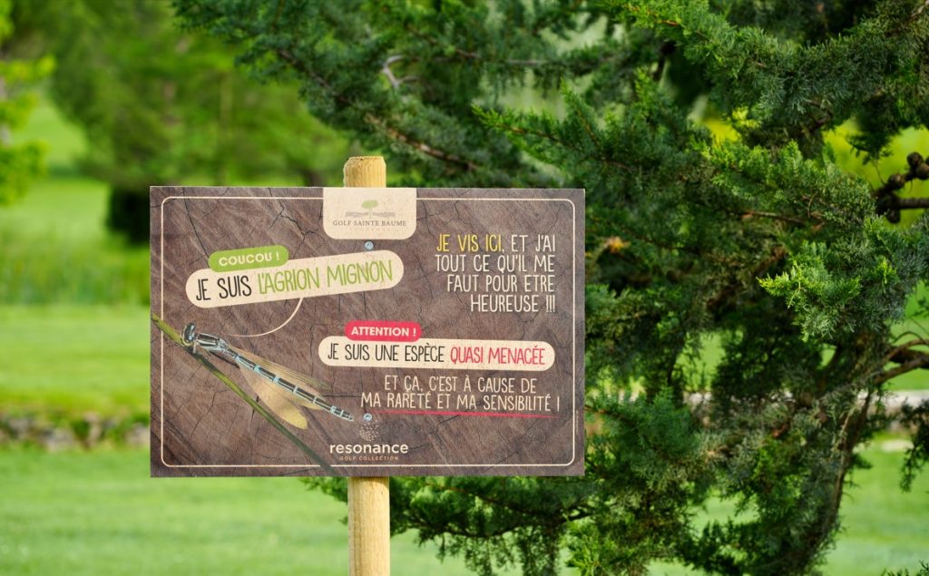 Préservation de la biodiversité - Golf Sainte Baume panneau pédagogique