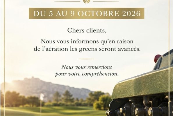 Aération des greens du 5 au 9 octobre 2026